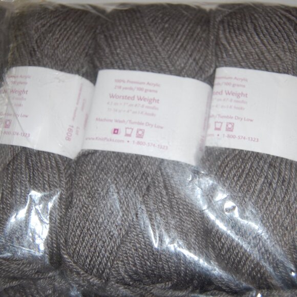 KnitPicks 10-Pack (36.5 oz) Brava Cobblestone Heather (Gray) #4 Worsted … - Picture 4 of 10
